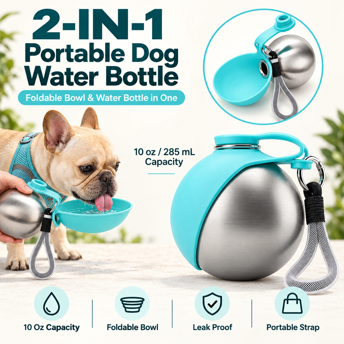 2-in-1 Portable Water Bottle for Dogs