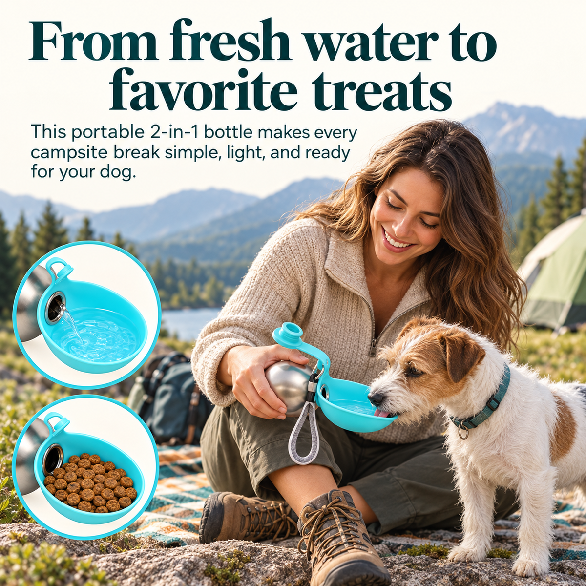 2-in-1 Portable Water Bottle for Dogs