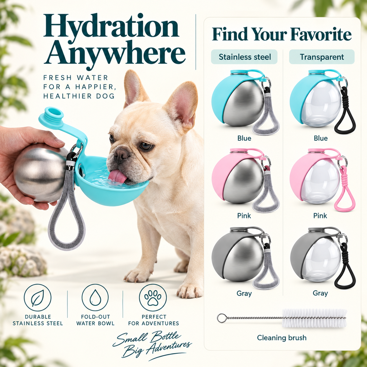2-in-1 Portable Water Bottle for Dogs